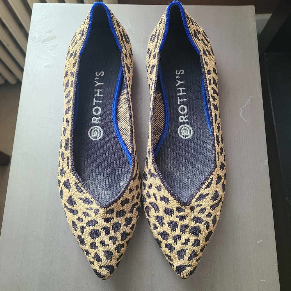 Rothys leopard pointed flats
